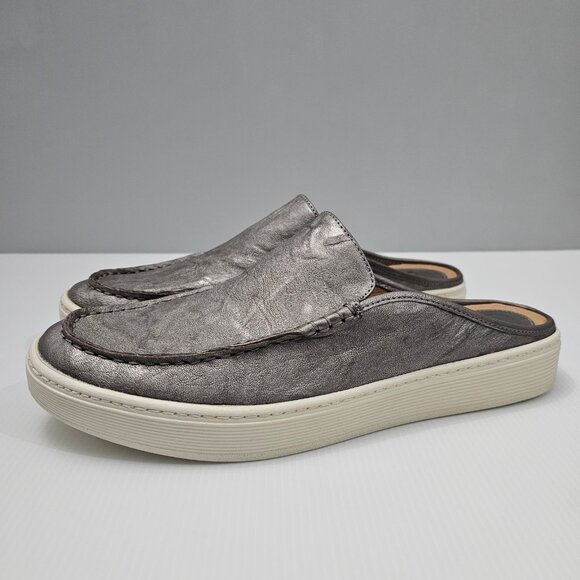 Sofft Somers Moc Mule Sneaker Womens 11 Metallic Gray Leather Casual Slip On - Picture 13 of 13